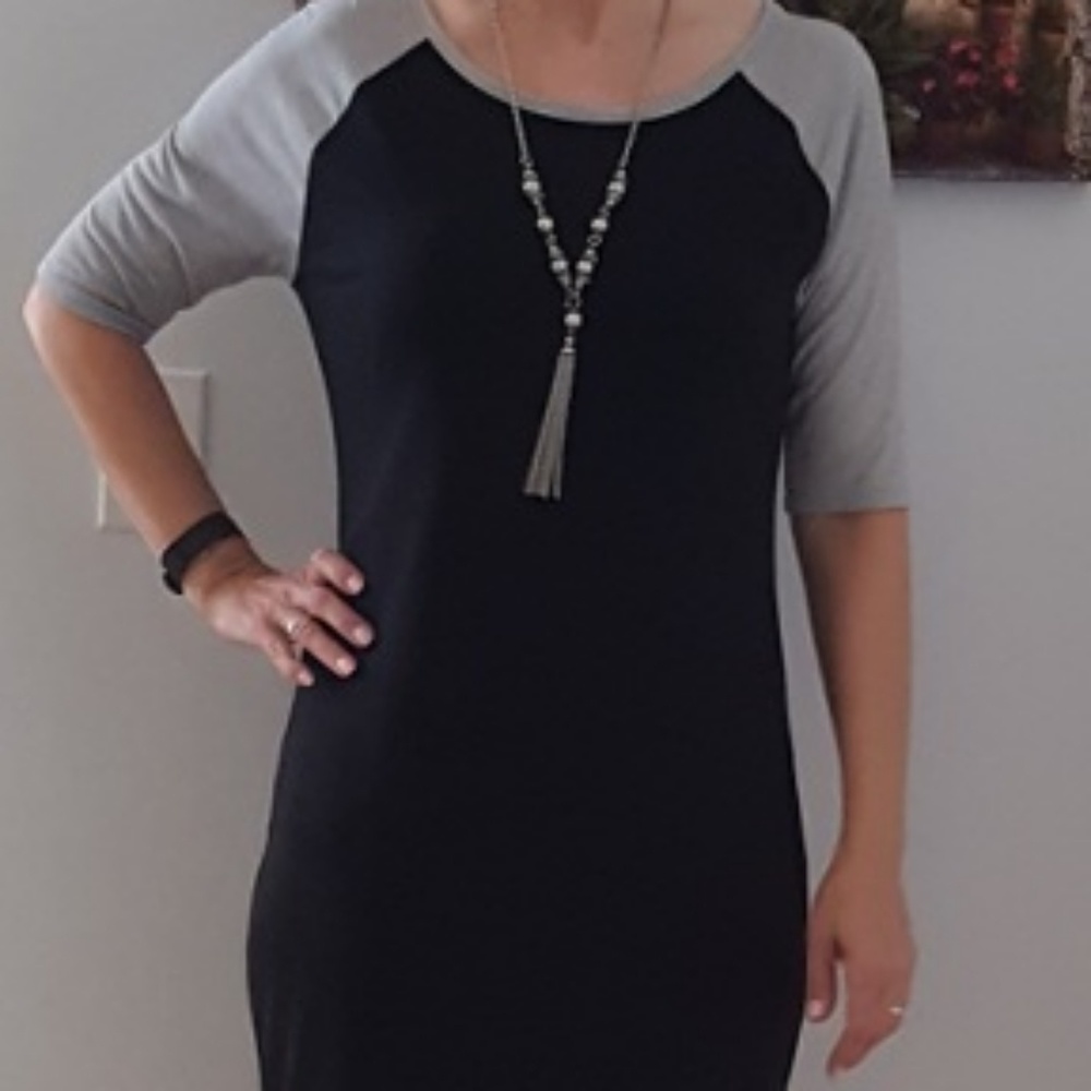 XL Black & gray Lularoe Julia dress